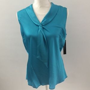 Tahari ASL Petite Charmeuse Sleeveless Sailor Top